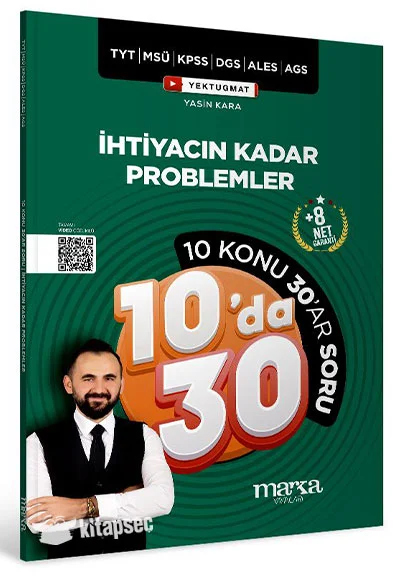 KPSS MEB-AGS YKS TYT MSÜ DGS ALES İhtiyacın Kadar Problemler Kampı 10 da 30 Soru Bankası Çözümlü Marka Yayınları